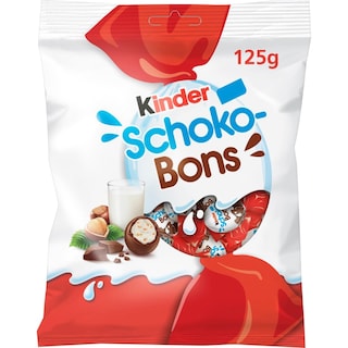 Kinder | Schoko-bons | Bomboane de ciocolata cu lapte, cu umplutura de lapte si alune 125g