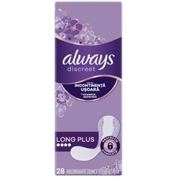 Always Discreet | Absorbante zilnice incontinenta urinara Long Plus, 28 bucati