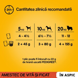 Pedigree | Hrana completa pentru caini adulti cu vita si ficat 100g