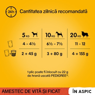 Pedigree | Hrana completa pentru caini adulti cu vita si ficat 100g
