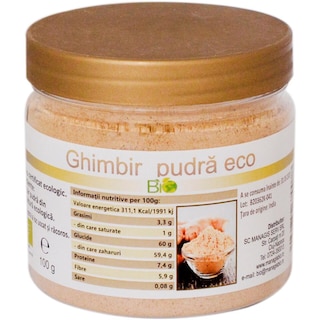 Managis | Ghimbir bio pudra 100g