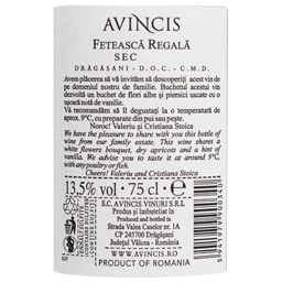 Avincis | Vin alb sec Feteasca Regala 0.75L