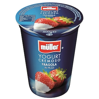 Muller | Pezzi di frutta | Iaurt cu bucati de capsuni 500g