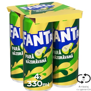 Fanta | Bautura racoritoare carbogazoasa cu suc de pere 4x330ml