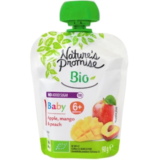 Nature's Promise Bio Baby | Piure bio de mere, mango si piersici, de la 6 luni 90g