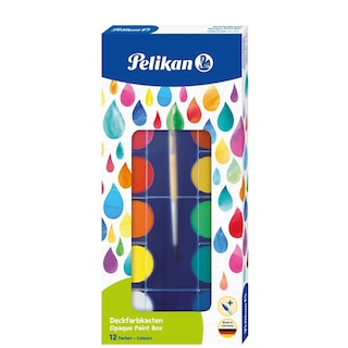Pelikan | Acuarele, 12 culori + pensula