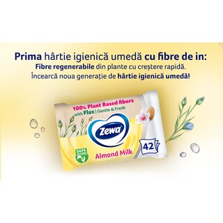 Zewa | Hartie igienica umeda Almond Milk, 42 bucati