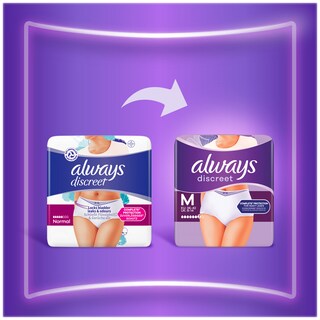 Always Discreet | Lenjerie pierderi urinare M Plus, 9 bucati