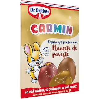 Dr. Oetker | Carmin | Vopsea gel pentru oua, Nuante de poveste, 3 culori, 30 oua 15G