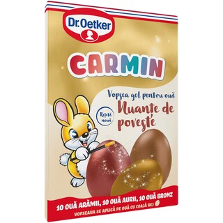 Dr. Oetker | Carmin | Vopsea gel pentru oua, Nuante de poveste, 3 culori, 30 oua 15g