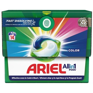 Ariel | All in 1 Pods | Detergent Color, 14 capsule