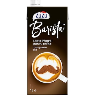 Zuzu | Lapte UHT integral pentru cafea Barista, 3.5% grasime 1L