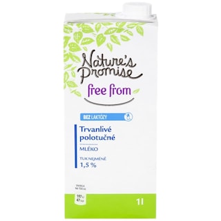 Nature's Promise Free From | Lapte UHT fara lactoza 1.5% grasime 1L