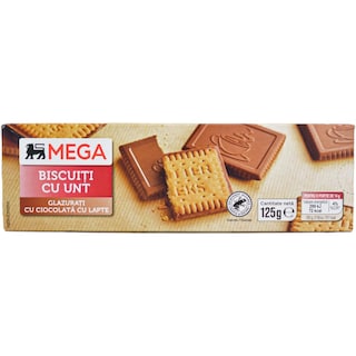 MEGA | Biscuiti cu ciocolata cu lapte 125g