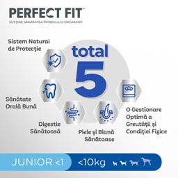 Perfect Fit | Hrana uscata, completa, bogat in pui, pentru catei 825g