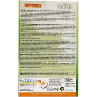 Karaver | Crema depilatoare pentru fata si zone sensibile 50ml