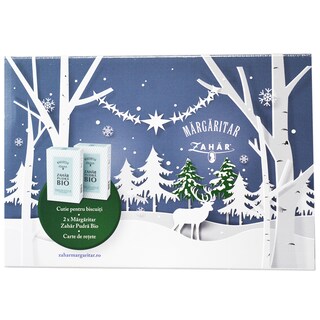 Margaritar | Zahar pudra bio + cutie pentru biscuiti + carte de retete 2x500g