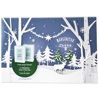Margaritar | Zahar pudra bio + cutie pentru biscuiti + carte de retete 2x500g