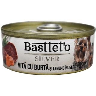 Bastteto | Hrana umeda pentru caini, vita cu burta si legume in jeleu 85g