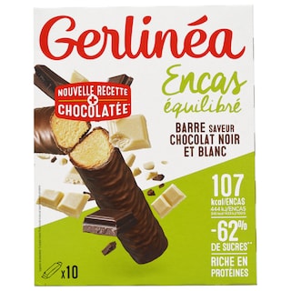 Gerlinea | Batoane proteice cu aroma de ciocolata alba si neagra 310g