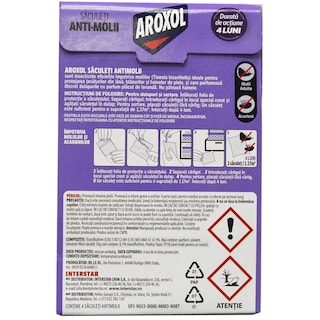 Aroxol | Saculeti antimolii lavanda, 4 bucati