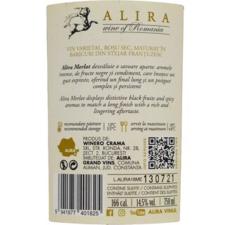 Alira | Vin rosu Merlot 0.75l