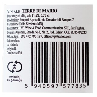 Terre di Mario | Vin alb  0.75L