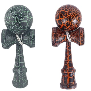 Flippy | Kendama X Originala, Profesionala, Flippy, Cracked, din lemn, 18 cm, diverse culori