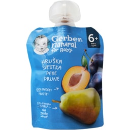 Gerber | Piure bio cu pere si prune 90g