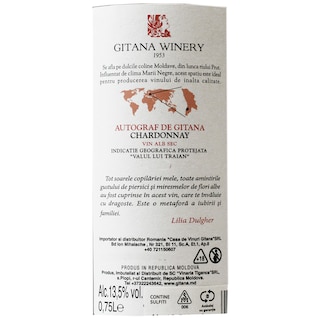 Gitana Winery | Vin alb sec Autograf de Gitana Chardonnay 0.75L