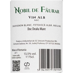 Nobil de Faurar | Vin alb sec 0.75L