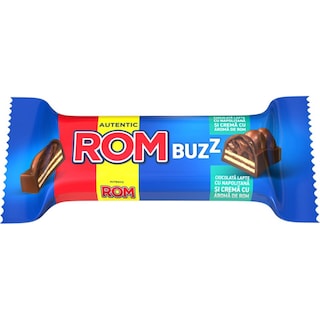 Rom | Ciocolata lapte cu napolitana si crema cu aroma rom 50g