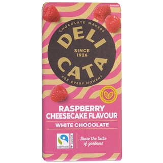 Delicata | Ciocolata alba cu zmeura si biscuiti 150g