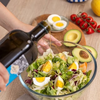 Neoflam | Bol pentru salata din sticla borosilicata, cu capac din plastic, 2.7L