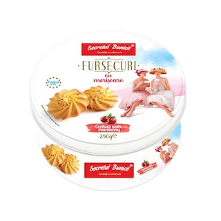 Secretul Bunicii | Fursecuri cu merisoare, in cutie metalica 250g