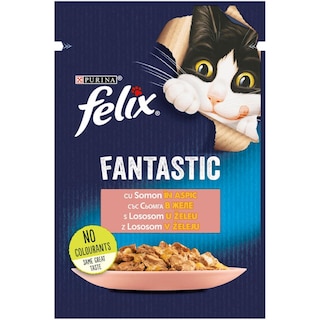 Hrana umeda pentru pisici, cu somon in aspic 85g