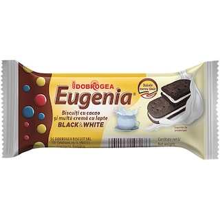 Eugenia | Biscuiti cu cacao si crema cu lapte Black & White 36g