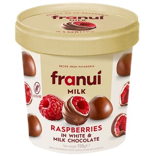 Franui | Zmeura in ciocolata alba si ciocolata cu lapte 150g