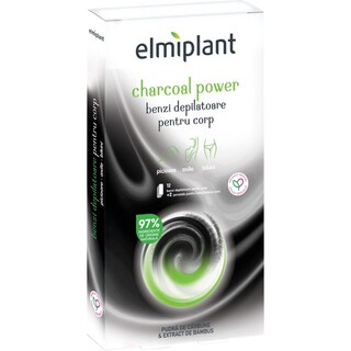 Elmiplant | Benzi depilatoare pentru corp cu pudra de carbune, 12 bucati