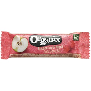 Organix | Baton bio din ovaz integral cu zmeura si mere, + 12 luni 23g
