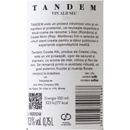 Liliac | Vin alb sec Tandem 0.75L