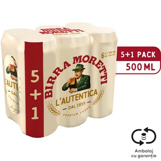 Birra Moretti | Bere blonda 5+1 x 0.5L