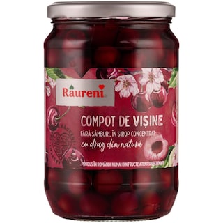 Raureni | Compot de visine fara samburi 720g
