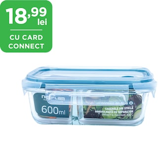 Neoflam | Caserola din sticla borosilicata cu separator, 600ml