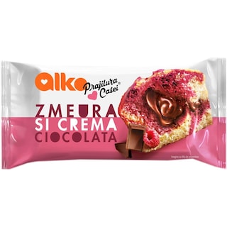 Alka | Prajitura casei | Prajitura cu zmeura si crema ciocolata 55g