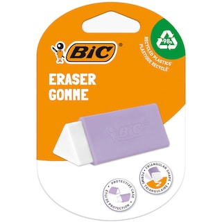 Bic | Guma de sters triunghiulara cu manson de protectie, diverse culori