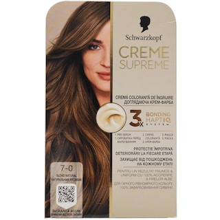 Creme Supreme | Vopsea permanenta pentru par, 7-0, Blond natural