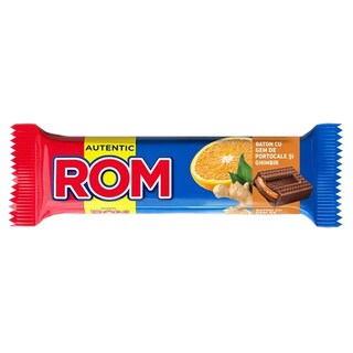 Rom | Baton de ciocolata cu gem de portocale si ghimbir 43g