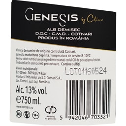 Genesis | By Cotnari | Vin alb demisec 0.75L
