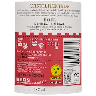 Castel Huniade | Vin roze demisec  0.75L